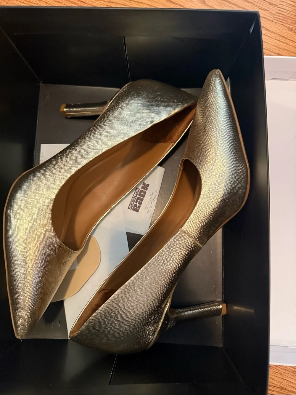 Nordstrom Metallic Gold Pointed-Toe Pumps